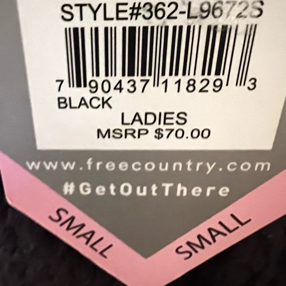NWT/ FREE COUNTRY PLUSH VEST, SIZE S, BLACK - Picture 4 of 4
